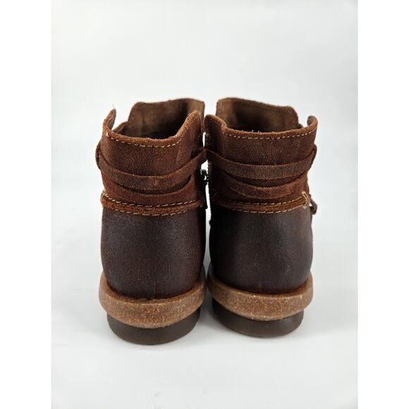 BORN Tarkiln Rustic Suede Leather Brown Lace-Up Ankle Boot Sz 7 New With Box - Picture 6 of 12